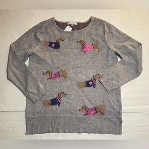 Gray Sweater with Dachshund Design